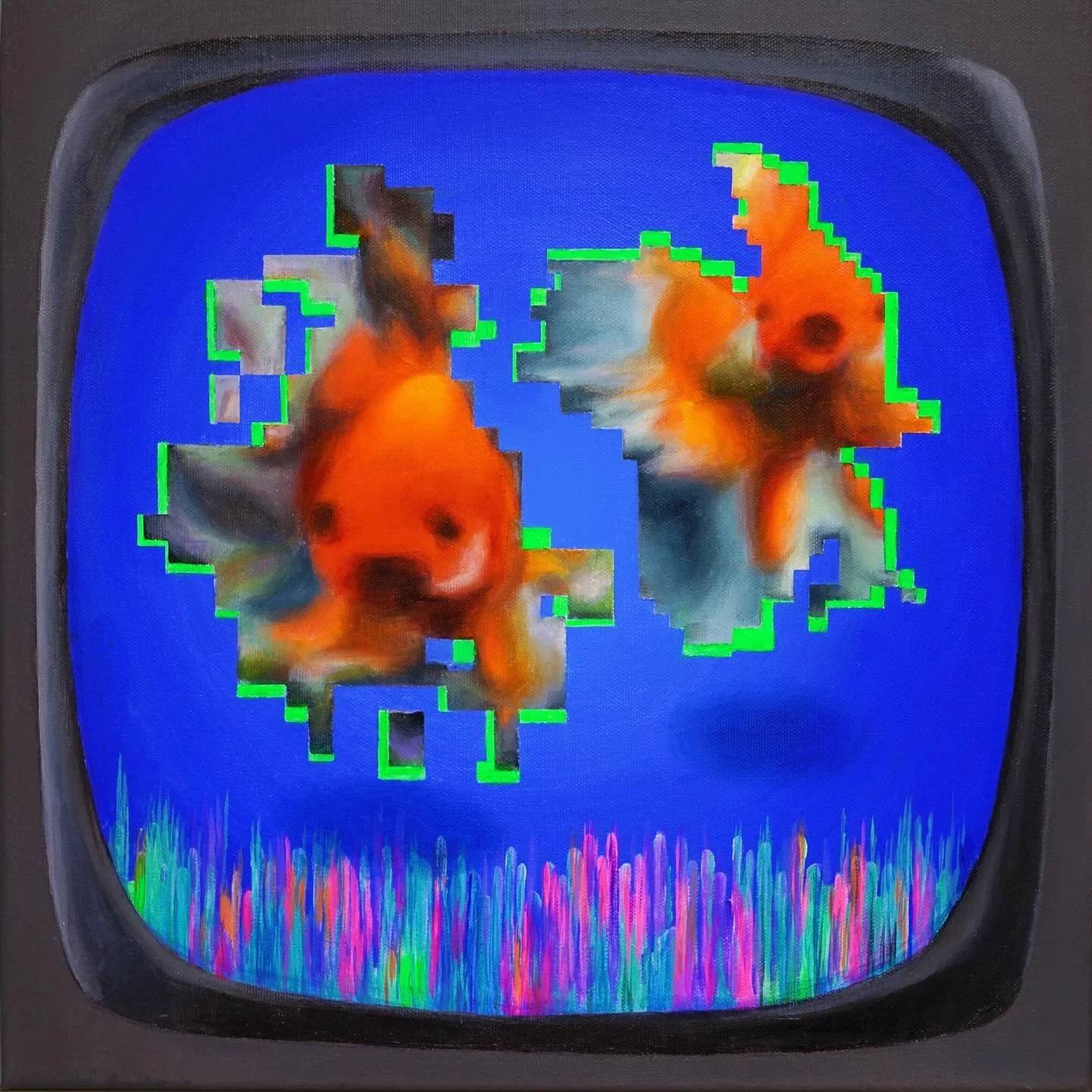 &lt;Goldfish in Glitch&gt;

2023, Acrylic on canvas
