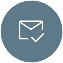 Symbol für E-Mail mit Häkchen