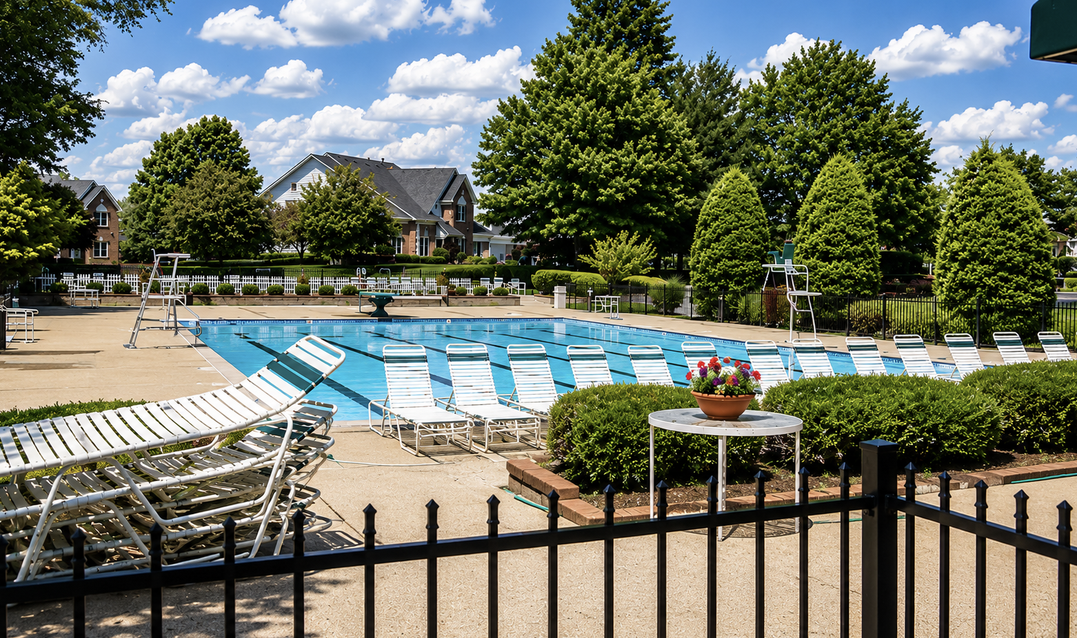 Community swimming pool at The Woods of St. Thomas neighborhood in Louisville, Kentucky.