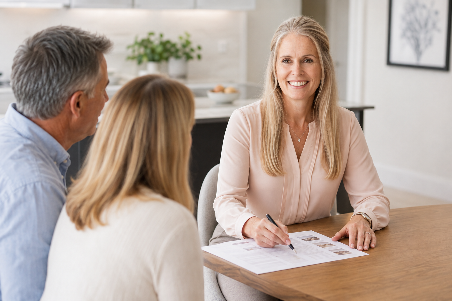 Beth Green meeting with Louisville homeowners to discuss home pricing strategy and how buyers evaluate homes before listing a property.