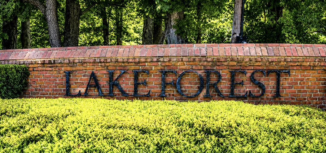 Entrance sign for Lake Forest, a master-planned neighborhood in the Middletown area of Louisville, Kentucky.