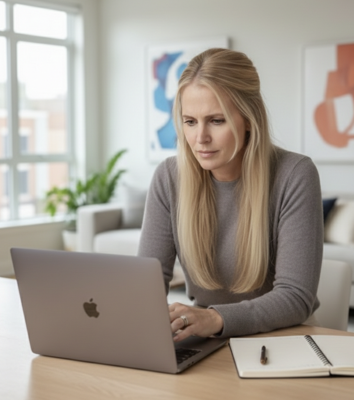 Beth Green reviewing home buying costs on a laptop while helping buyers understand expenses in Louisville KY