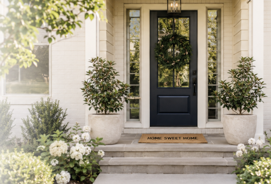 Inviting front entrance of a beautiful Louisville home, representing the beginning of the home buying journey in Louisville, KY.