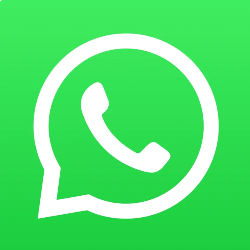 Logotipo de WhatsApp en fondo verde.