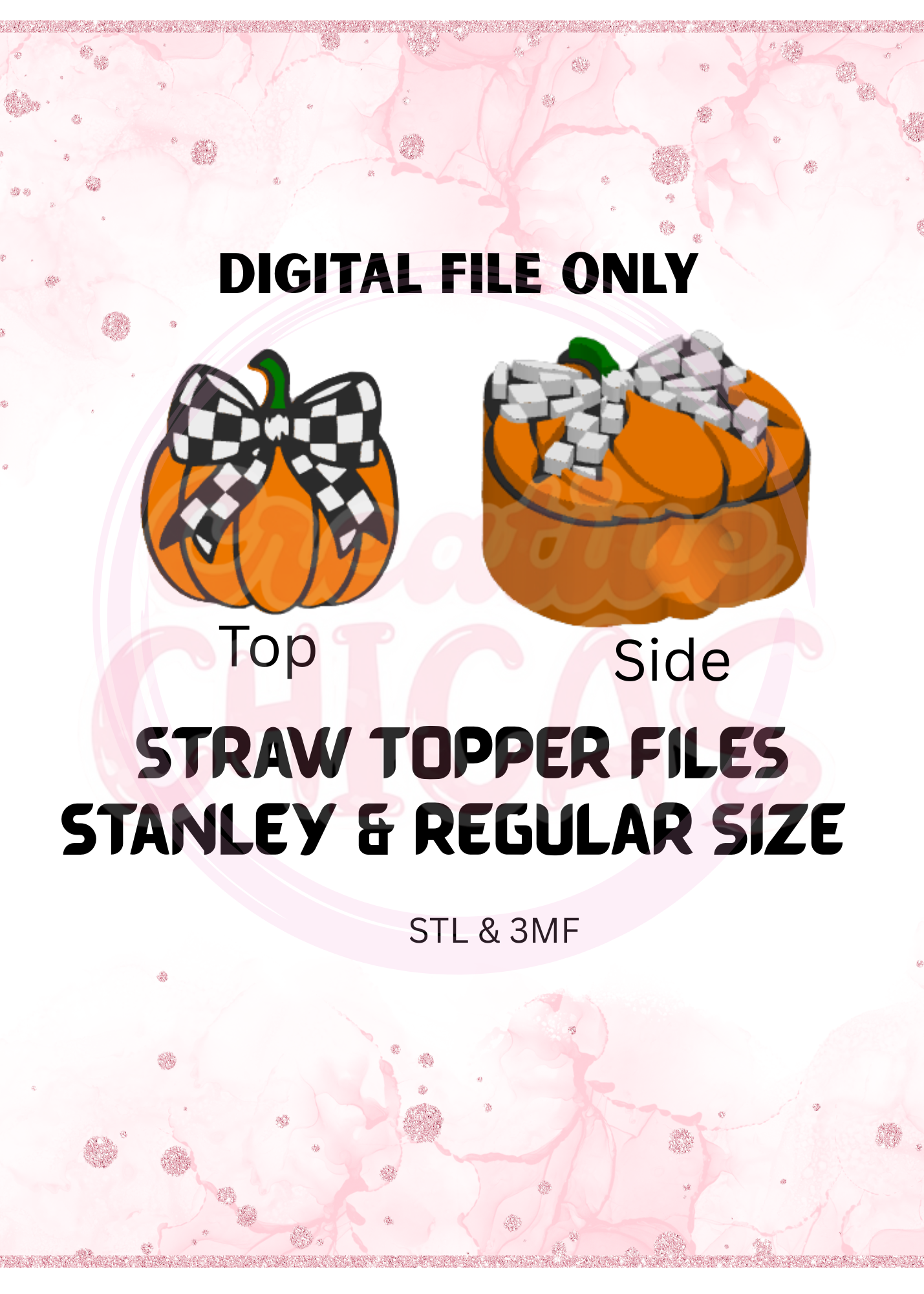 Pumpkin Bow Straw topper