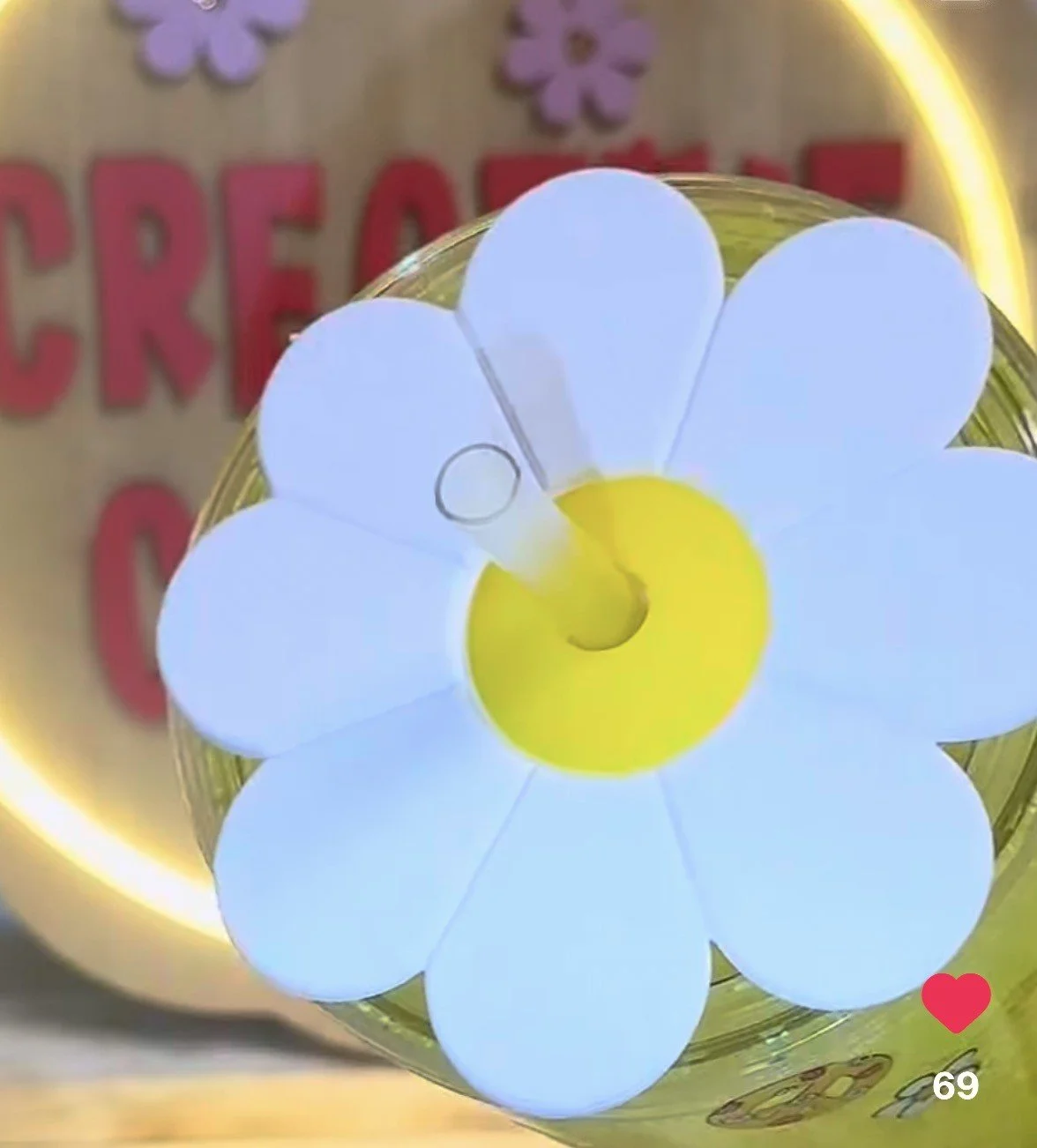 Daisy Snowglobe Lid Topper