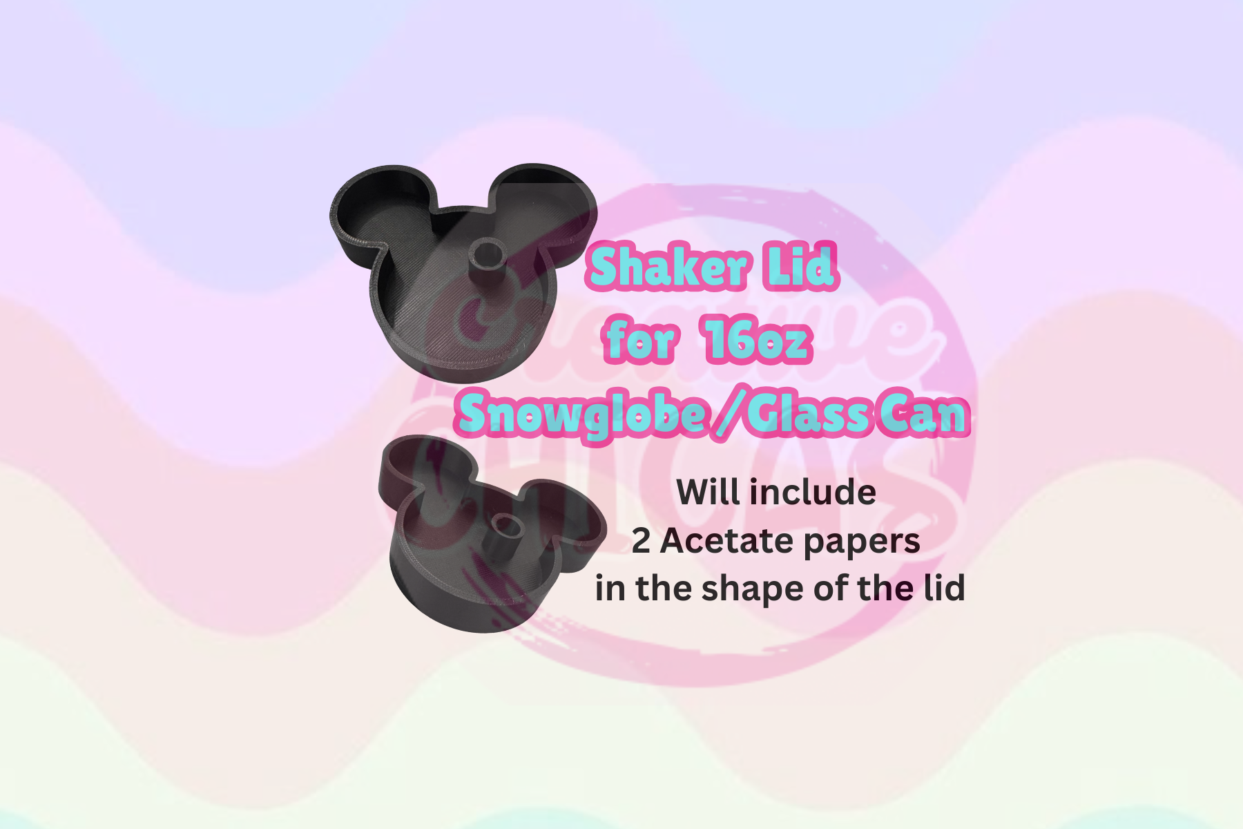 Shaker Topper Snowglobe/ Glasscan MOUSE BOY