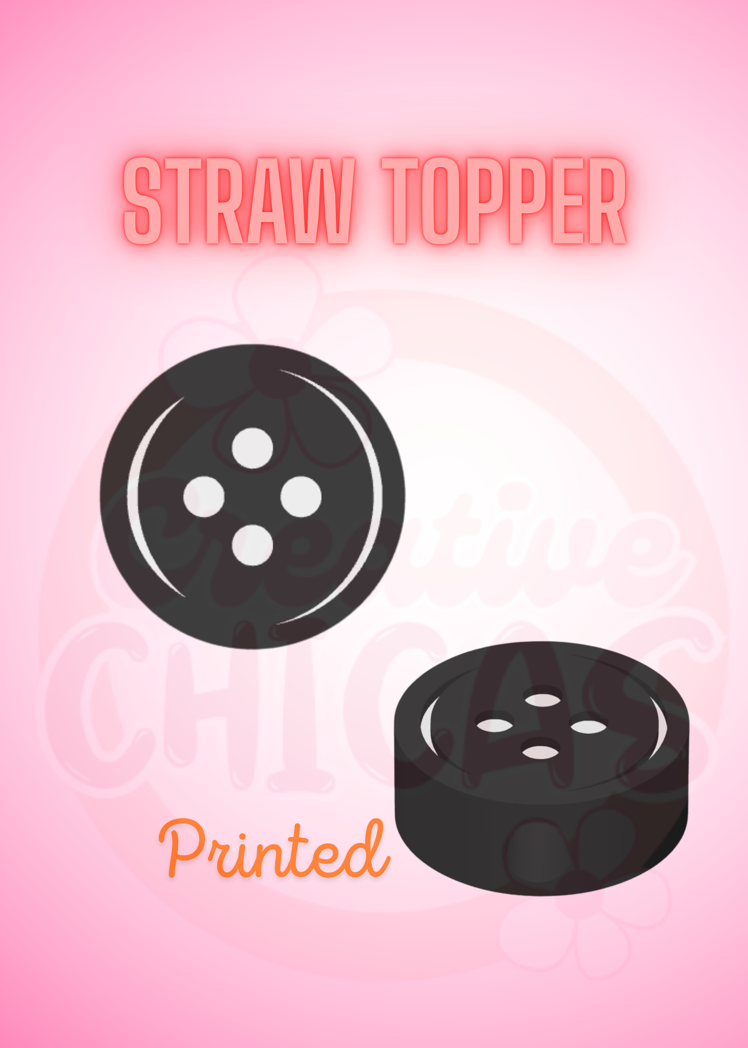 Button Straw Topper