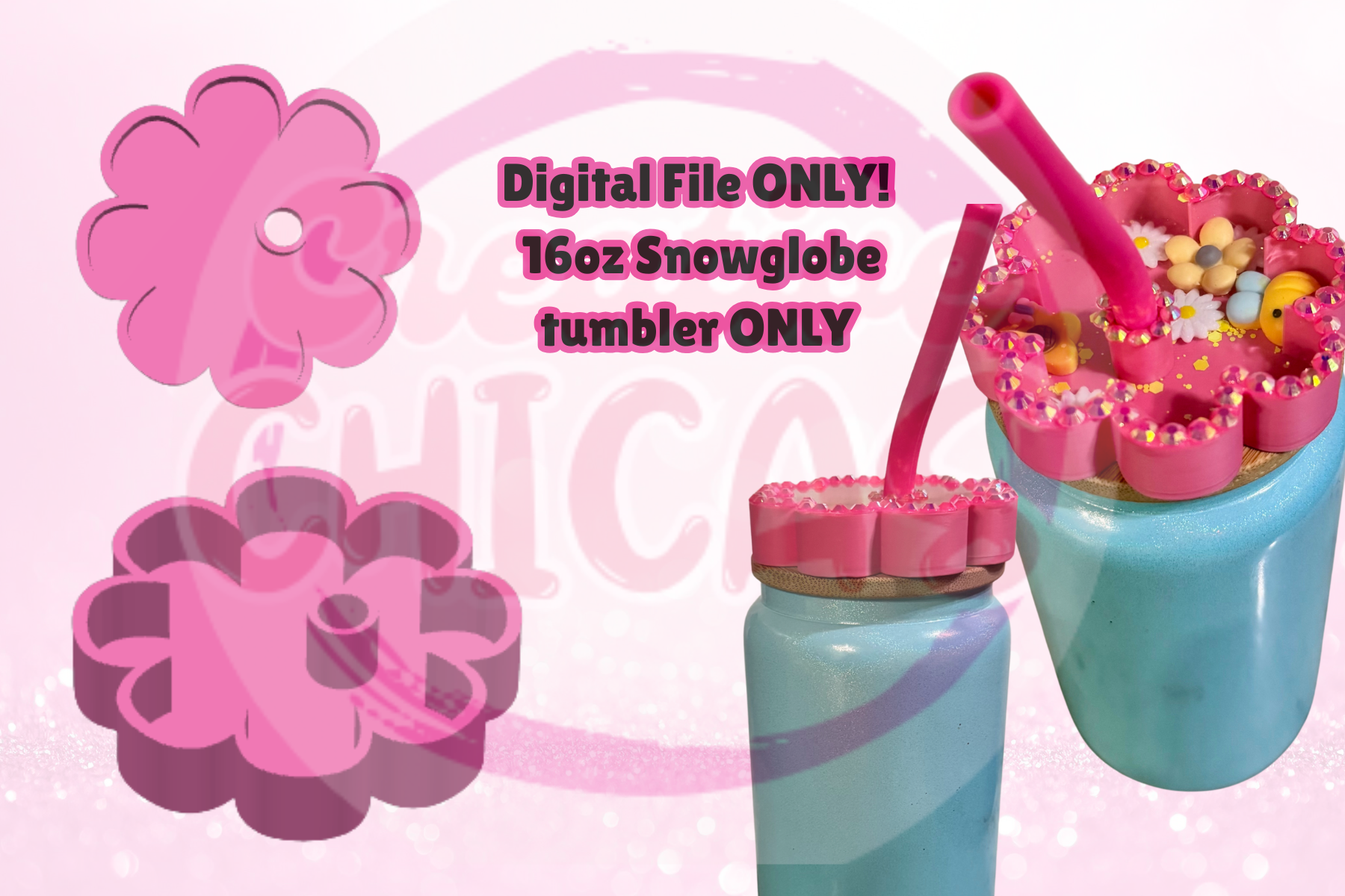 Daisy Shaker Snowglobe Tumbler (STL FILE)