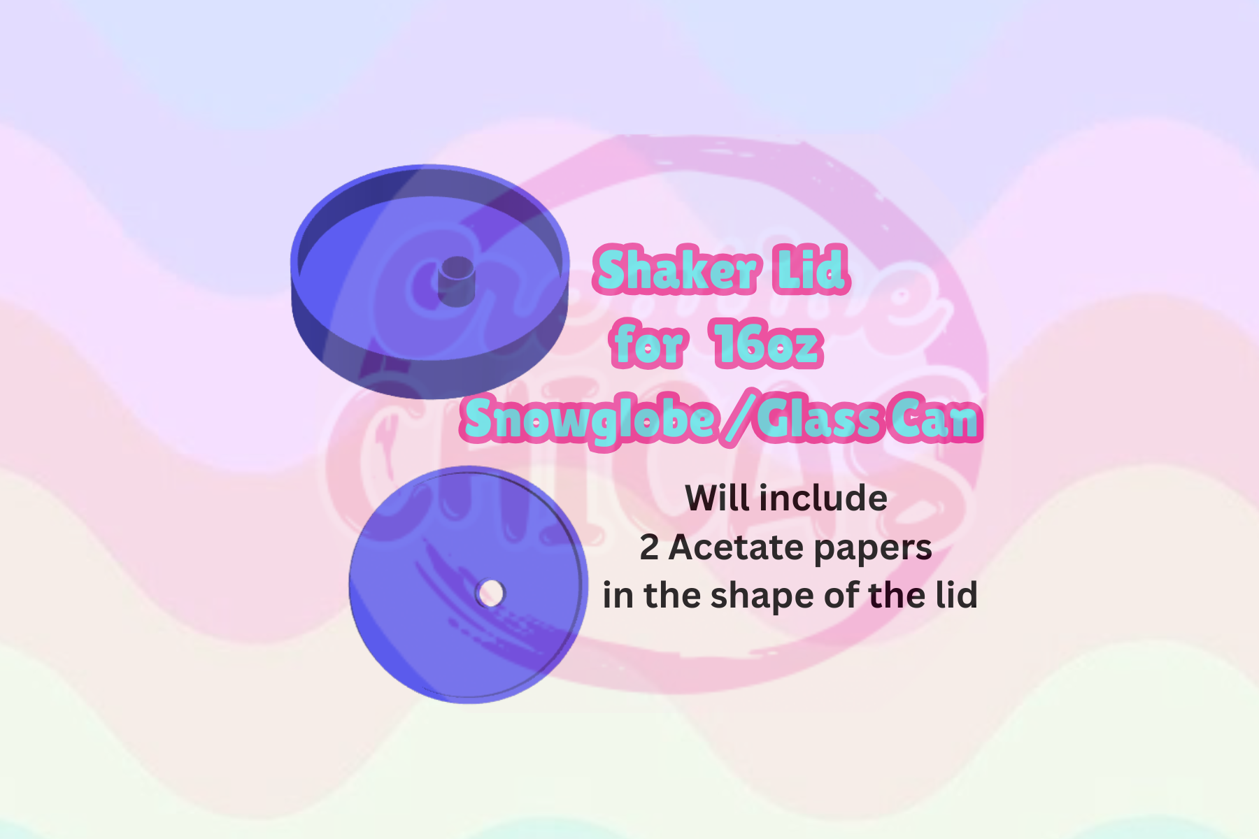 Shaker Topper Snowglobe/ Glasscan CIRCLE