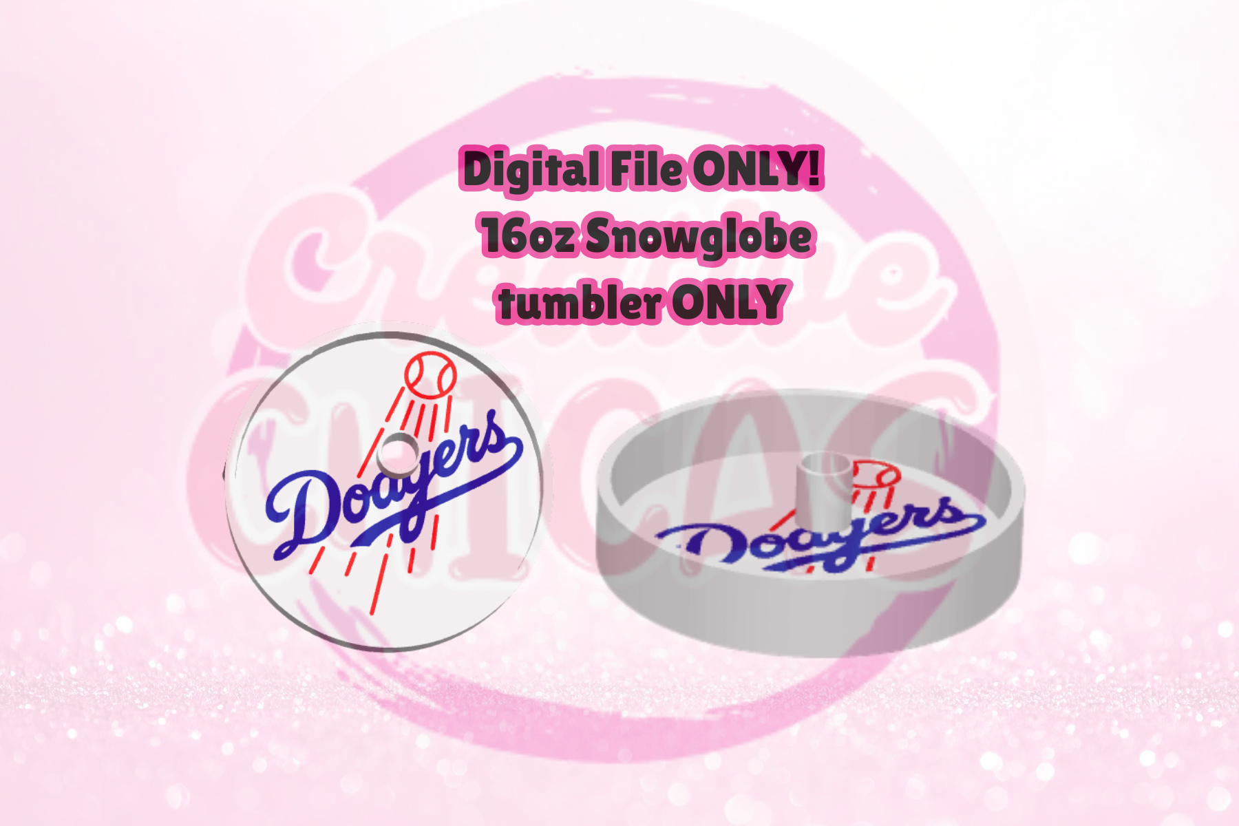 Shaker Snowglobe Tumbler Dodgers Baseball