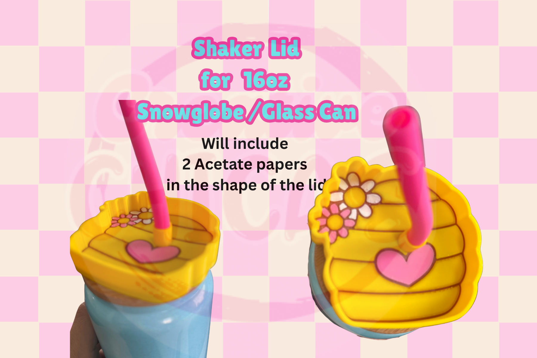 Shaker Topper Snowglobe/ Glasscan HONEYCOMB