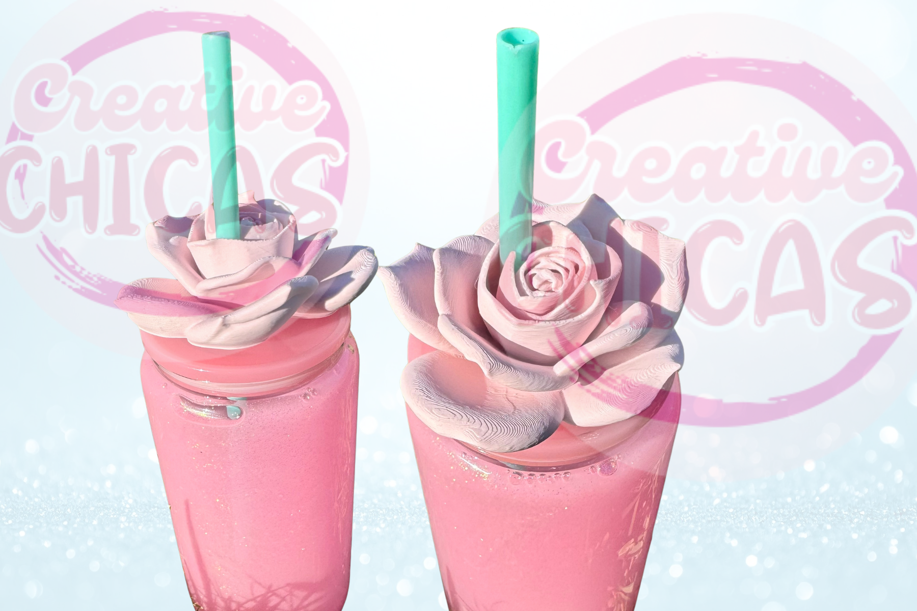 Rose  Snowglobe Lid Topper