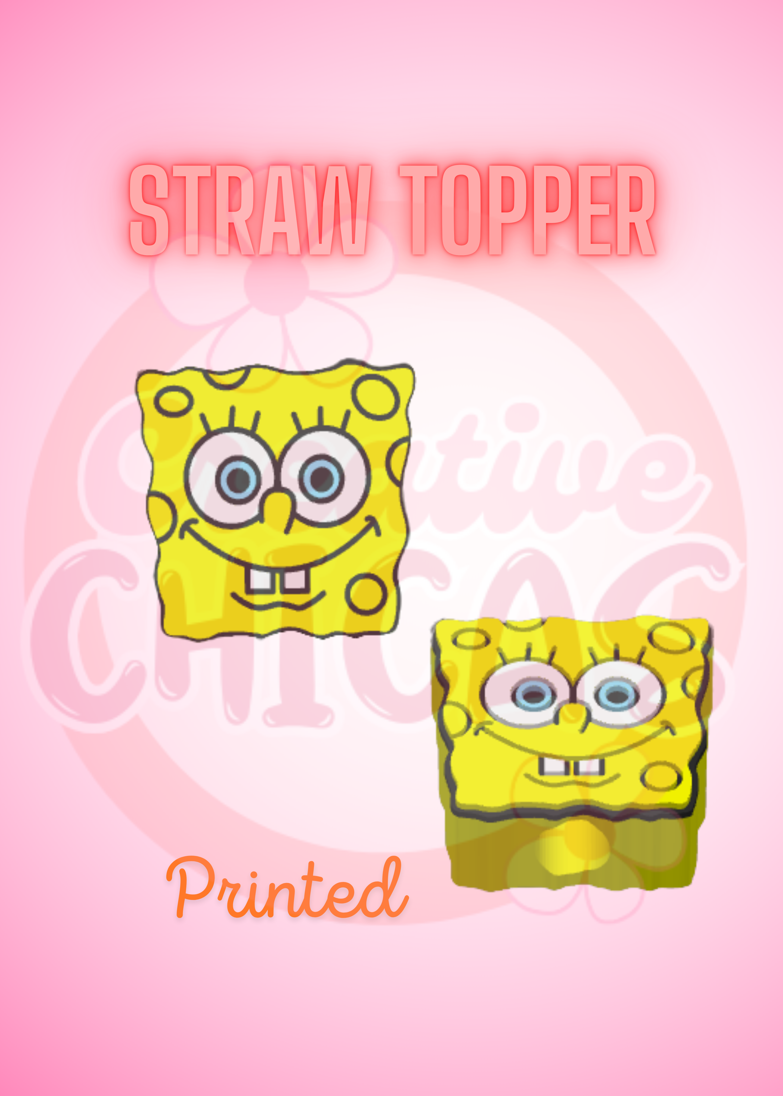 Sponge Guy Straw Topper