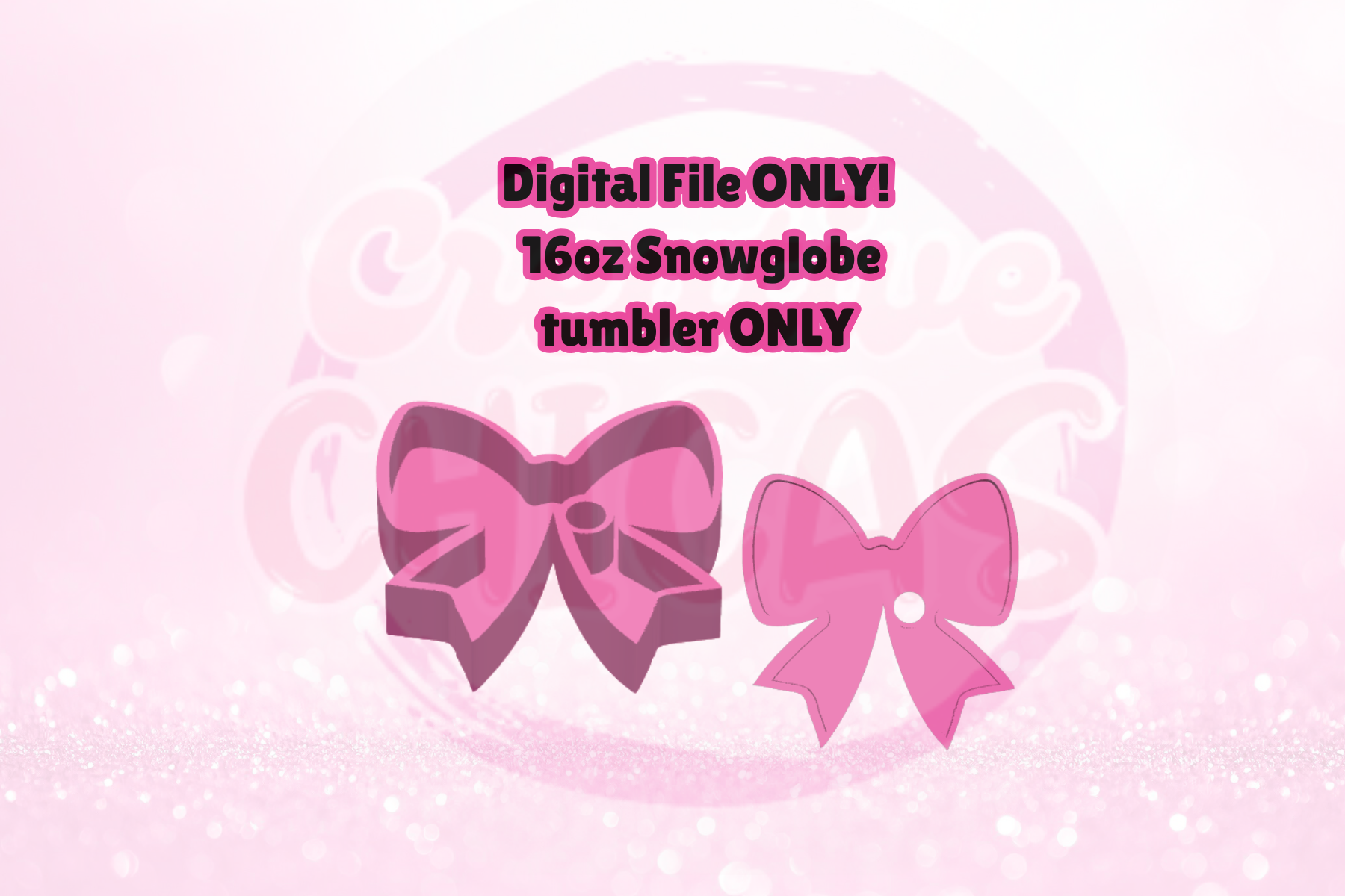 Bow  Shaker Snowglobe Tumbler (STL FILE)