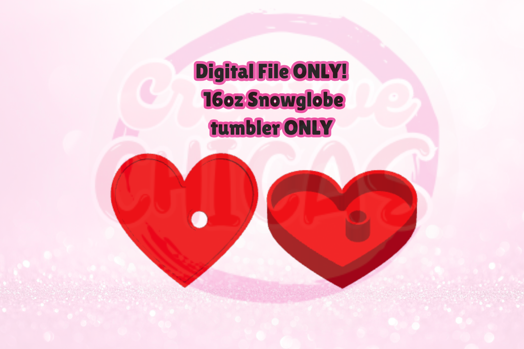 Heart Shaker Snowglobe Tumbler (STL FILE)