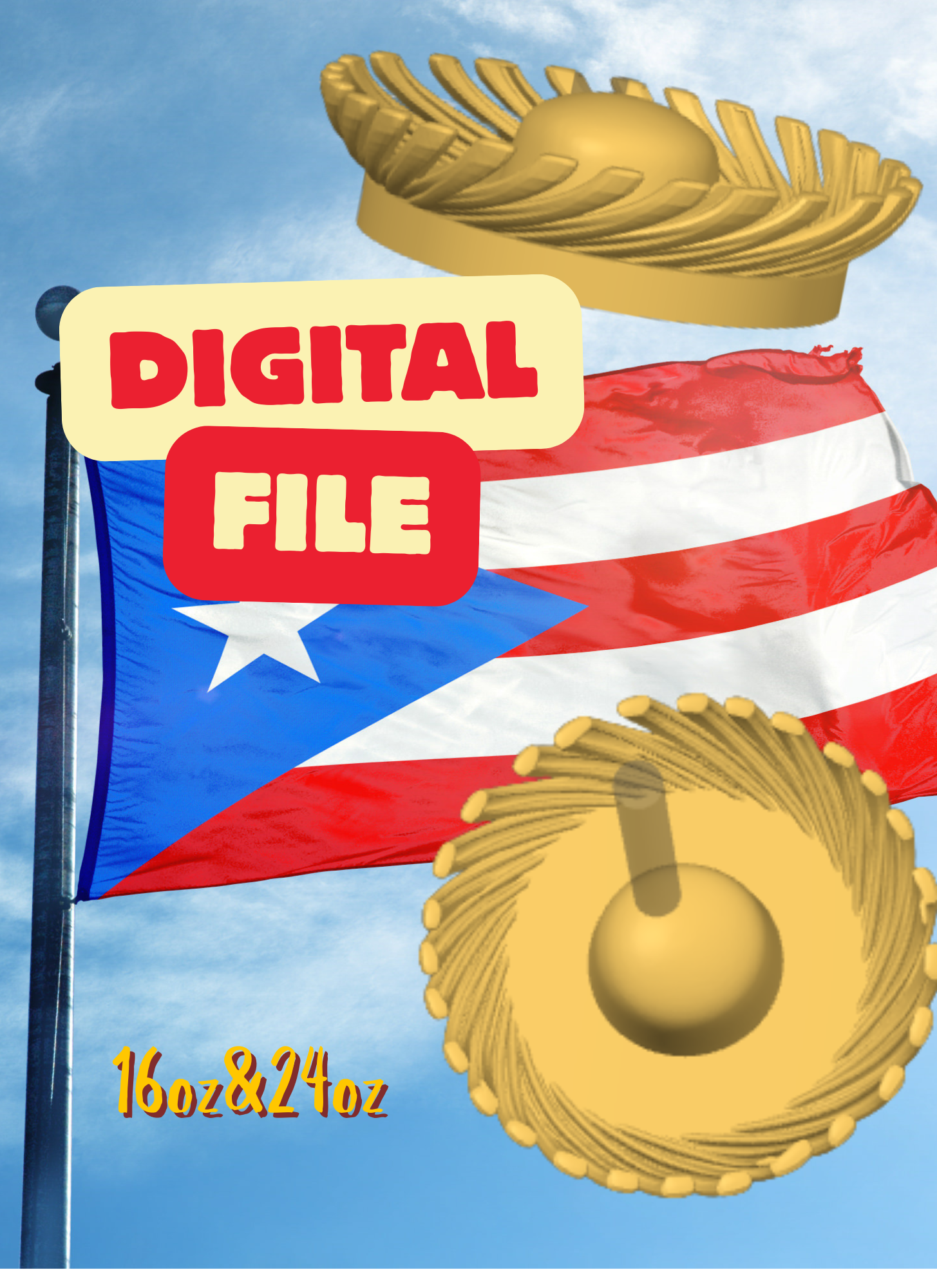 Pava Hat Snowglobe Topper STL 16/24OZ