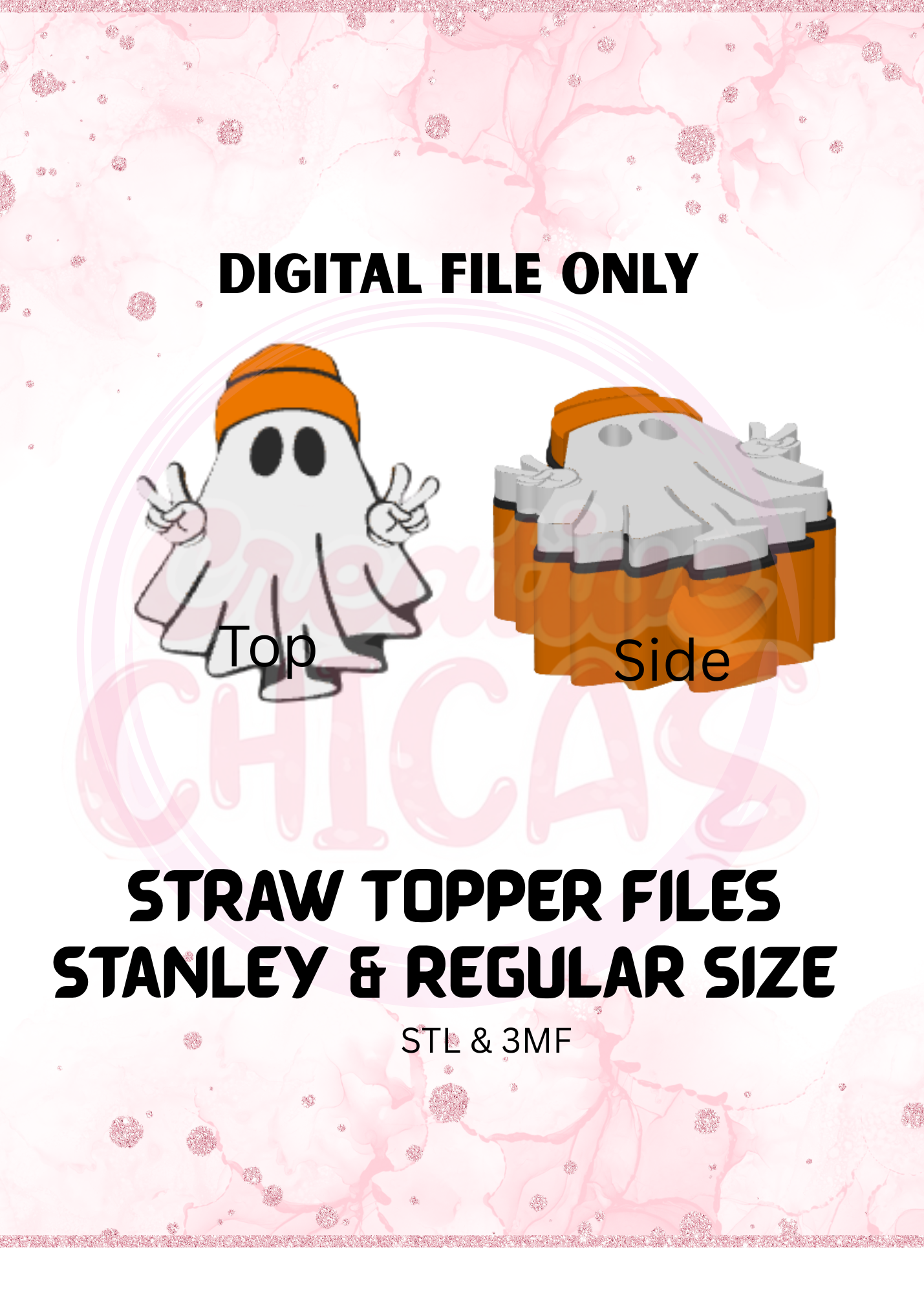 Ghost Beanie Hat Straw topper