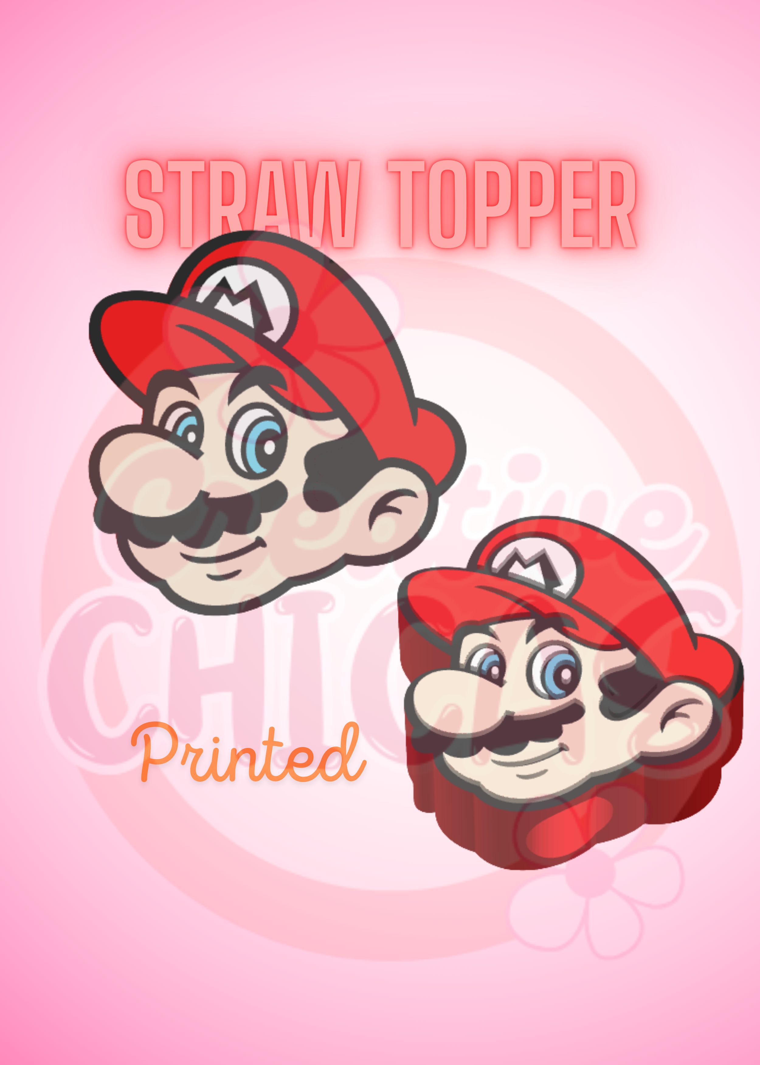 Mario straw topper