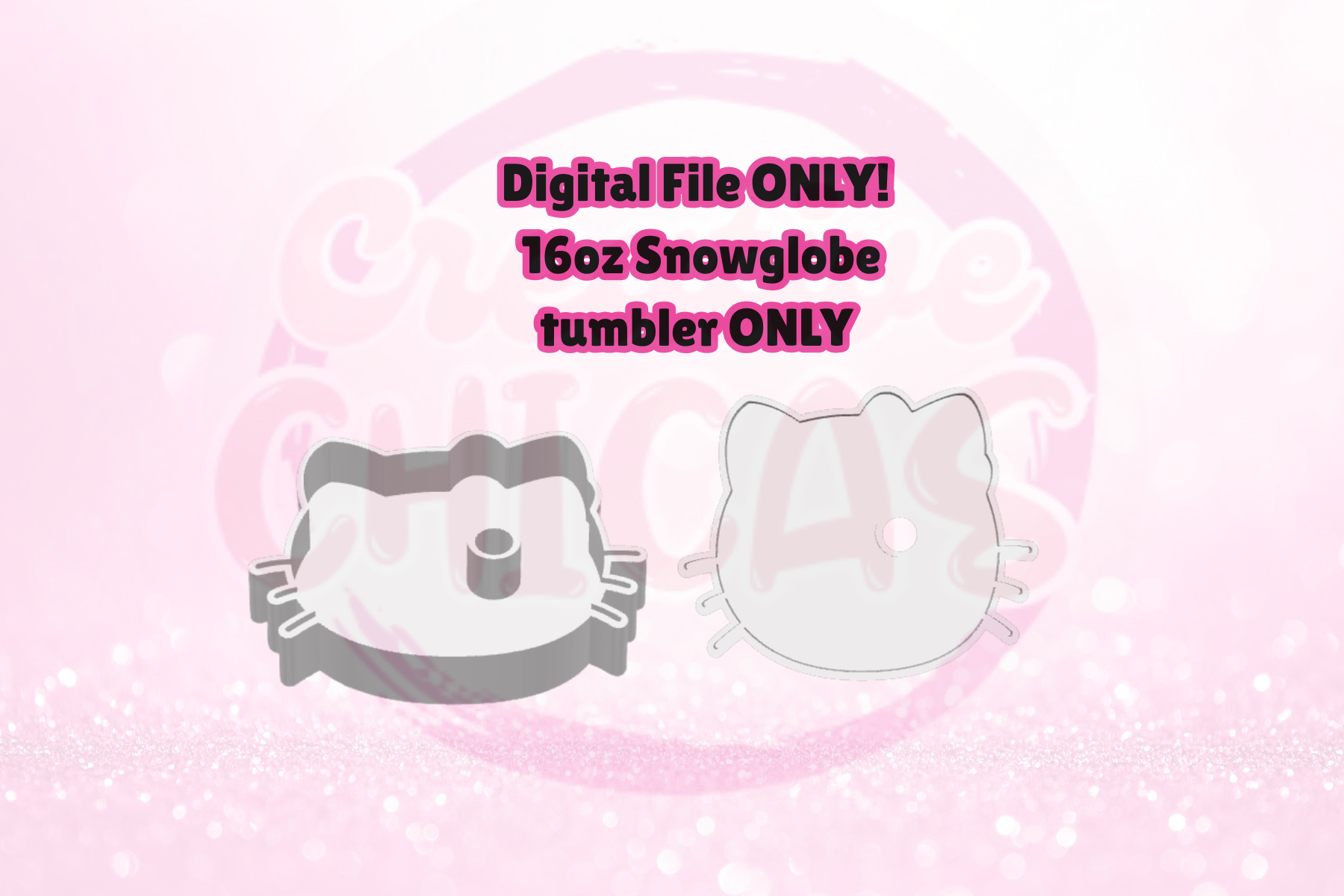 Kitty Shaker Snowglobe Tumbler (STL FILE)