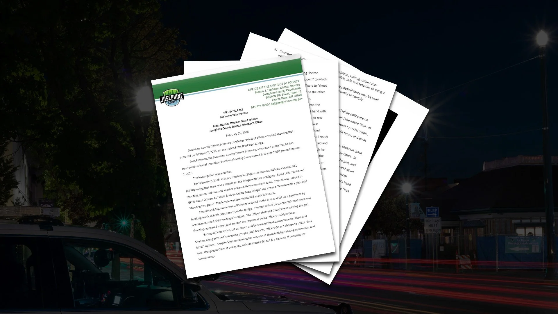 Josephine County DA Concludes Review of Officer-Involved Shooting