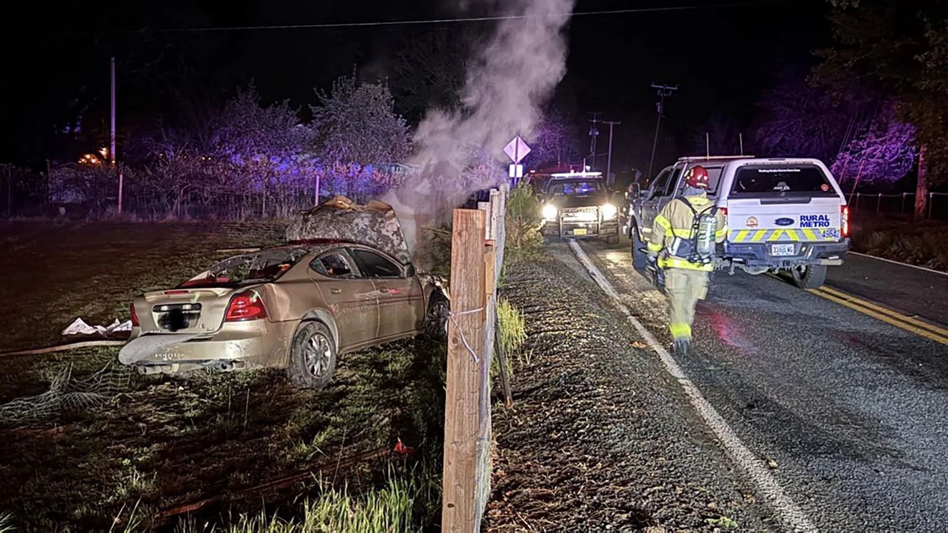 Crash Sparks Vehicle Fire After Attempted Firewood Theft