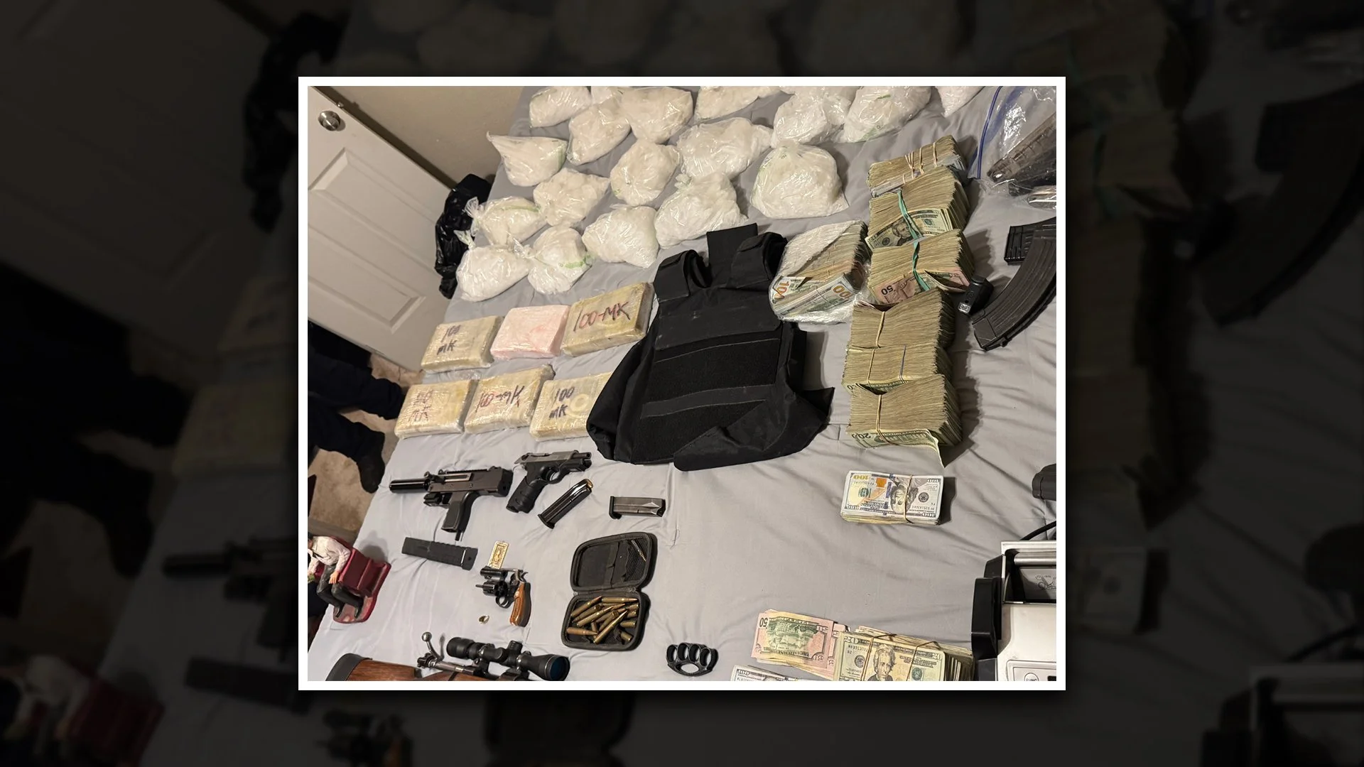 Multi-Agency Drug Bust Seizes Meth, Cocaine, Guns, and Cash