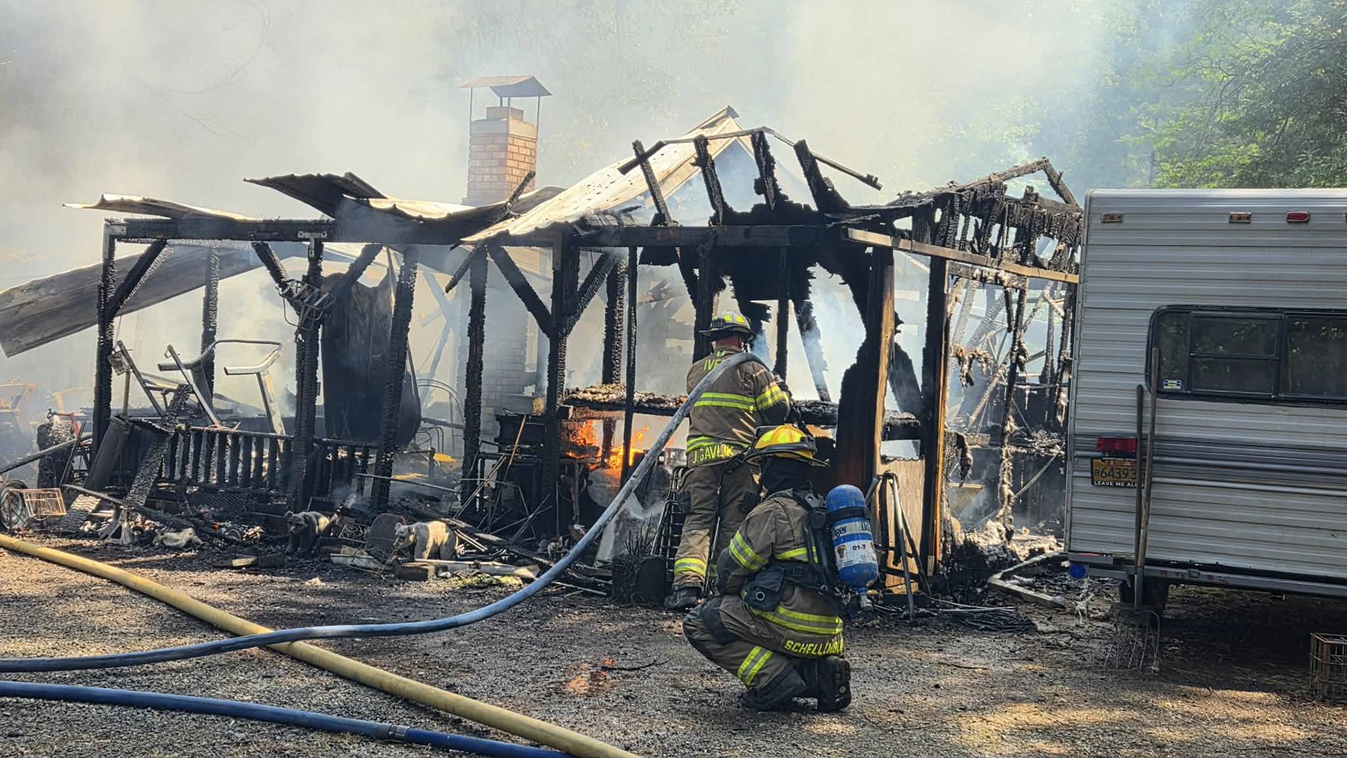 Outbuildings Burn in Kerby Structure Fire
