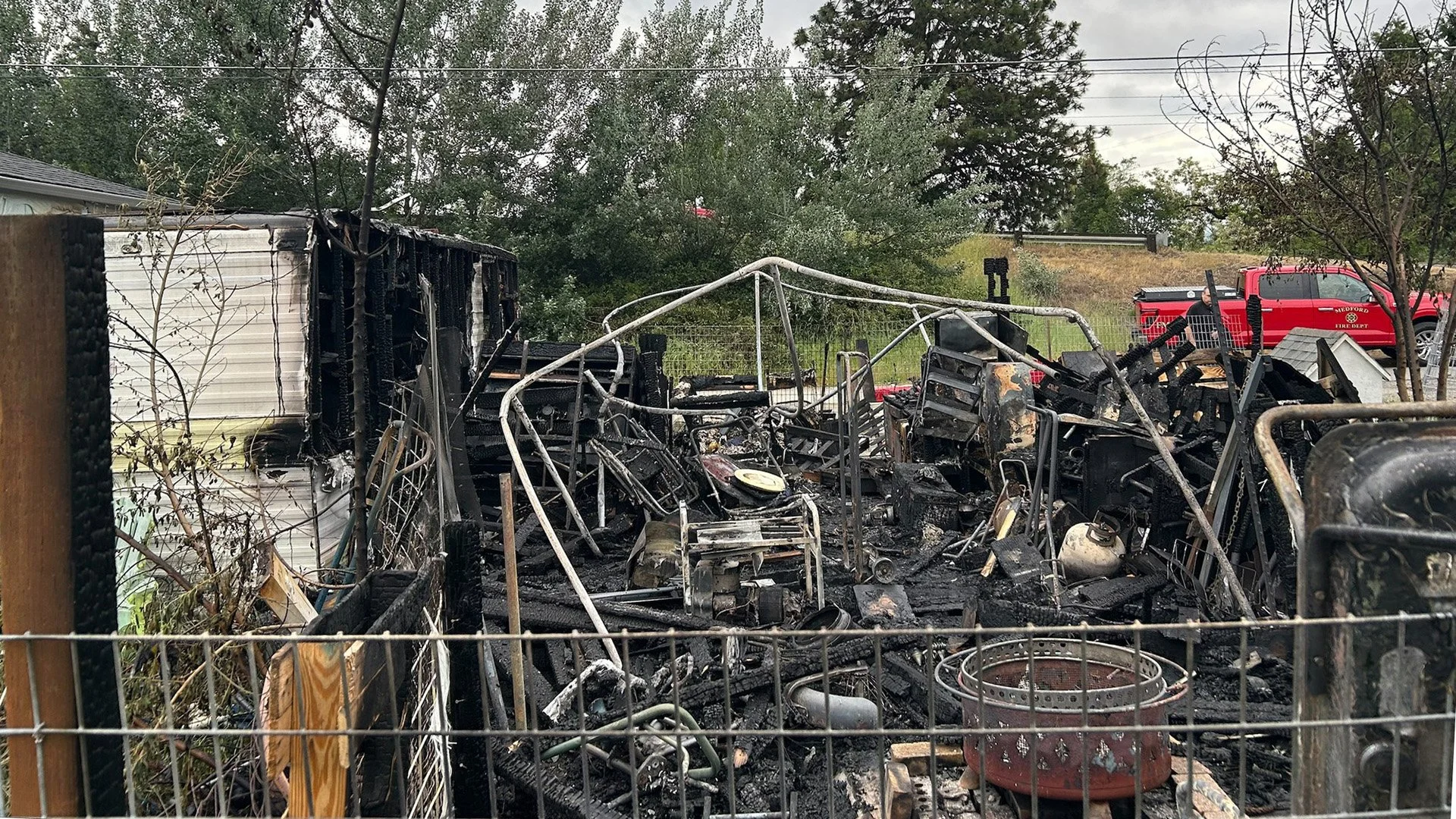 Trailer Fire Displaces Medford Resident