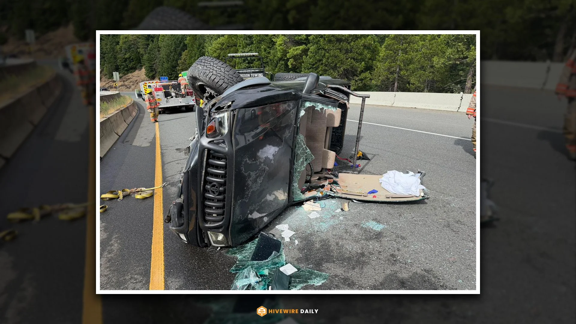 Driver Seriously Injured in I-5 Rollover
