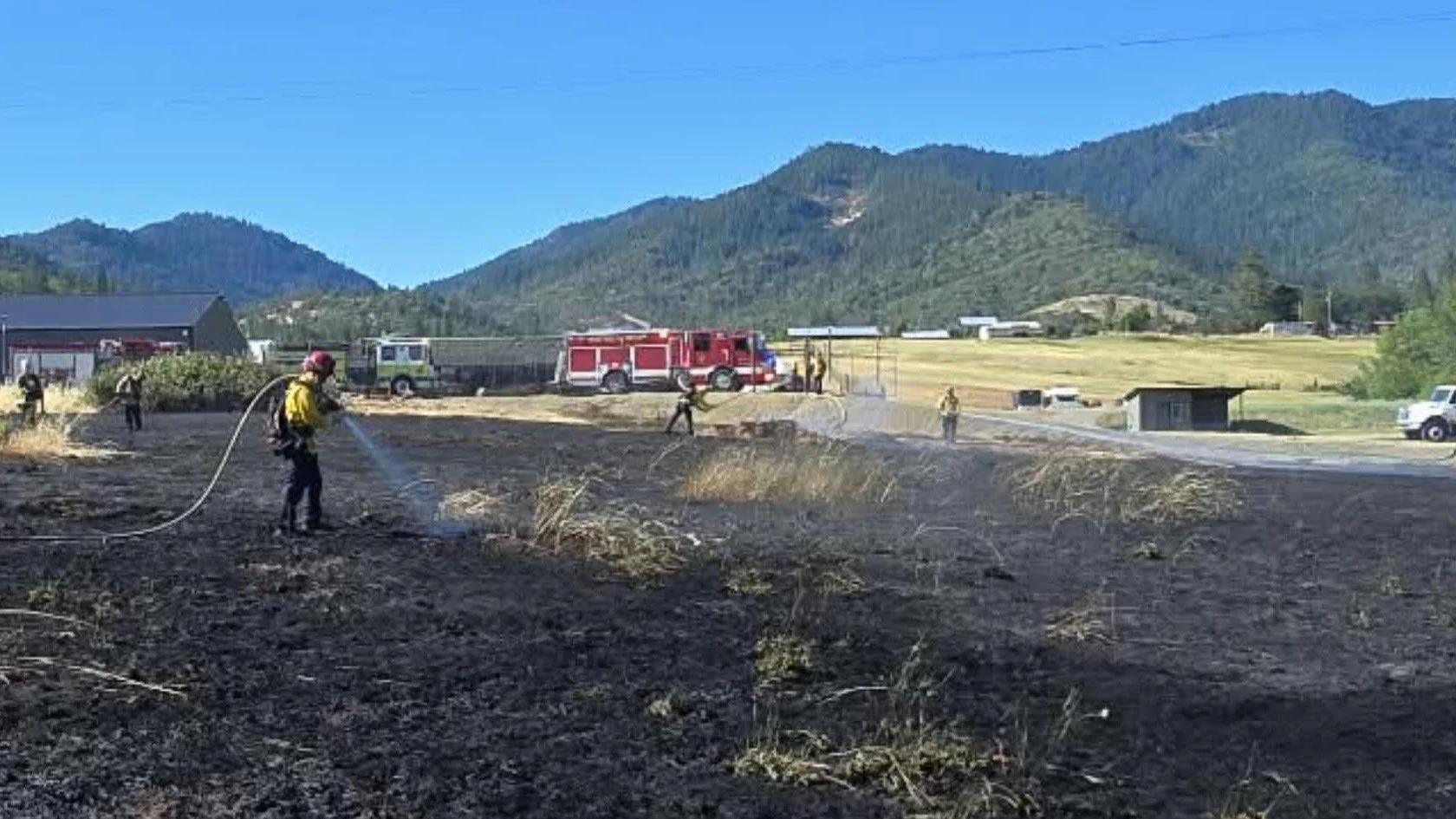Mower Sparks Ament Road Grass Fire Near Grants Pass