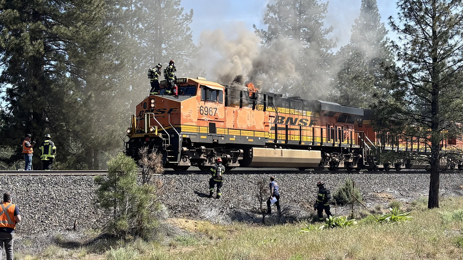 Locomotive Fire, Wrecking Yard Blaze Draw Bend Firefighters