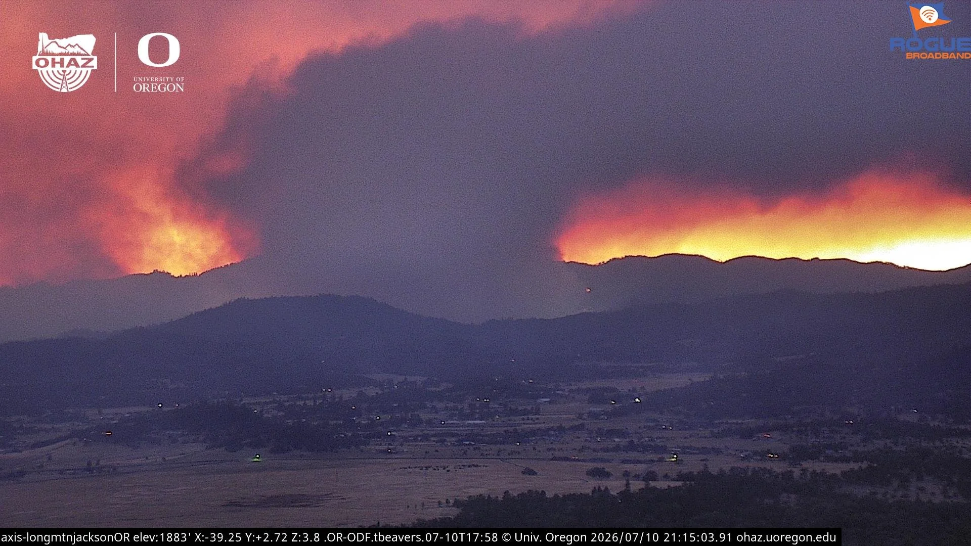 Evans Creek Road Fire Grows to 1,550 Acres, Crosses Two Roads