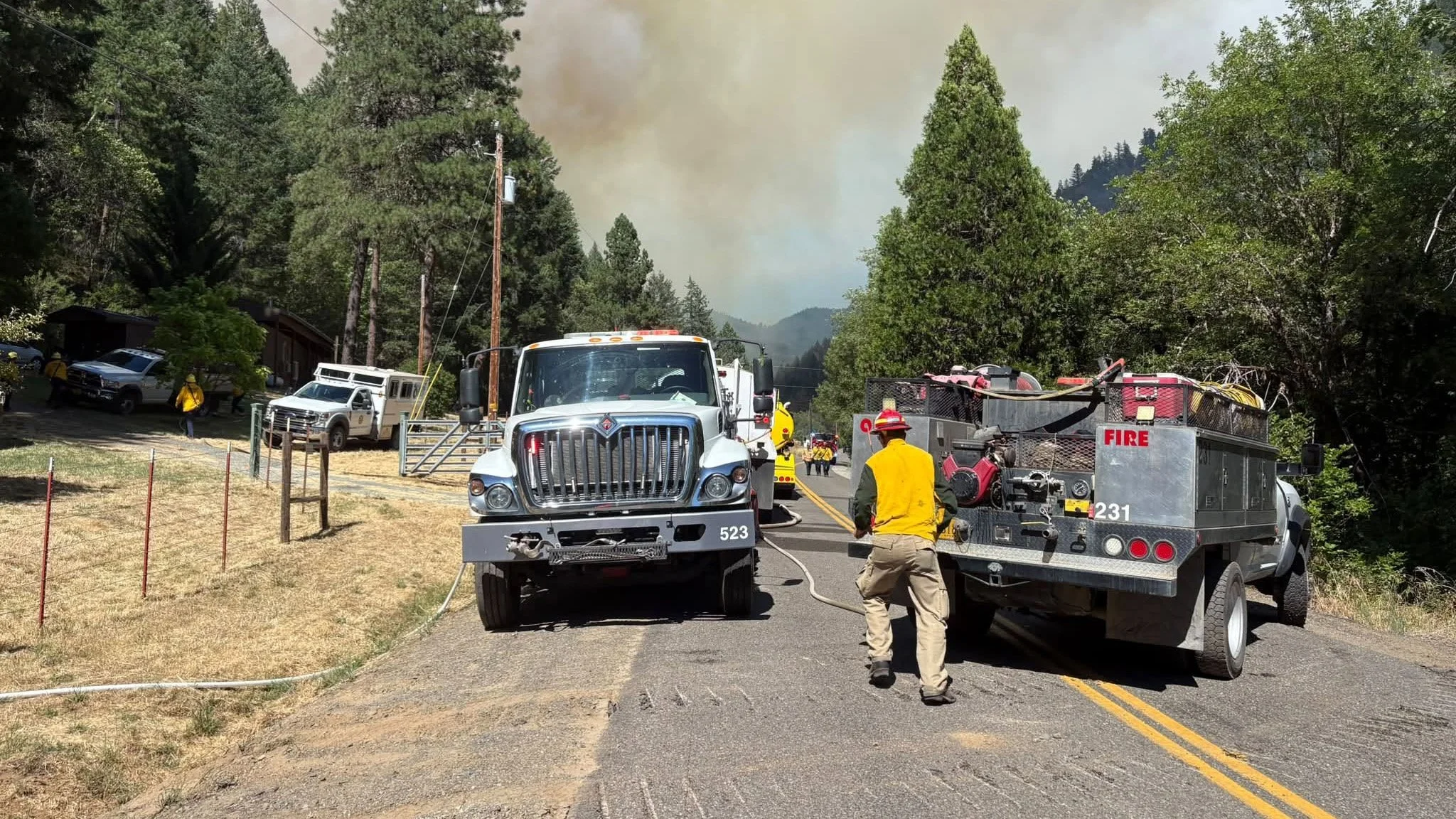 State Reinforcements Head to Evans Creek Road Fire