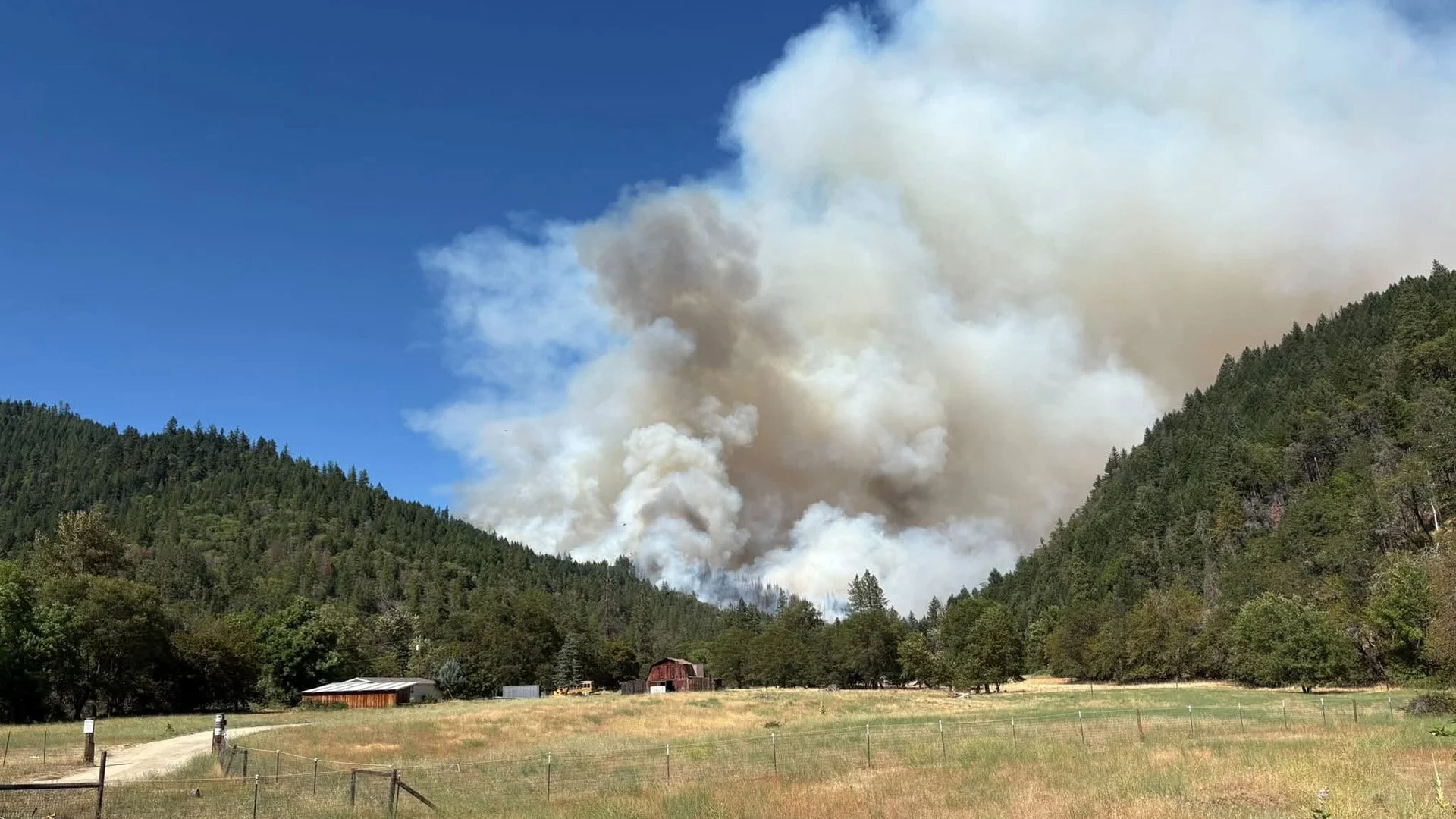 Crews Work Through Night on Evans Creek Road Fire