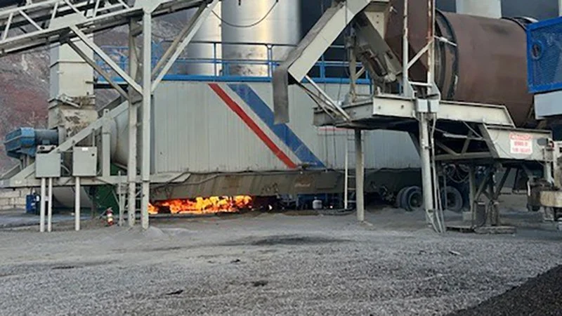 Crews Extinguish Asphalt Plant Fire Along Highway 97