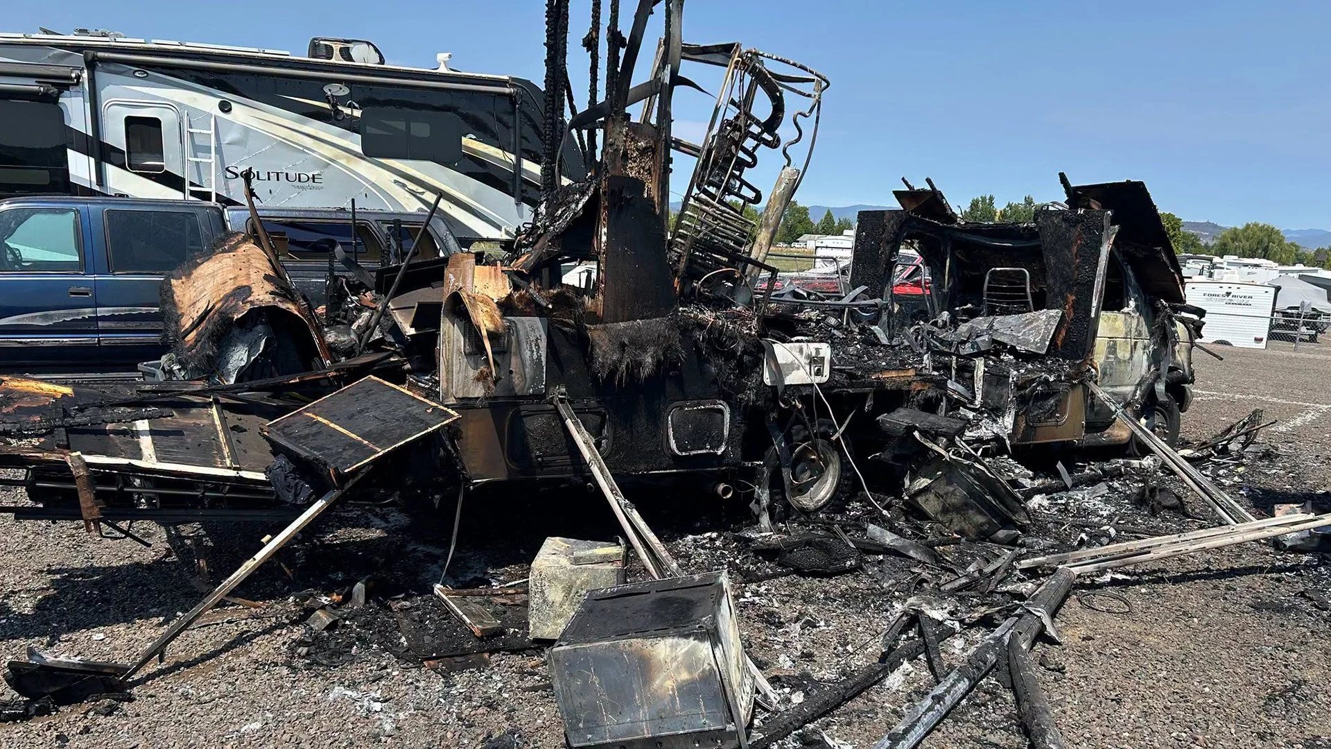 Fire Damages Multiple Vehicles at Medford Storage Facility