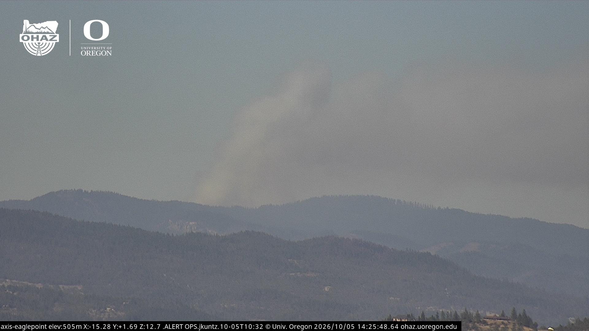 Smoke visible across Rogue Valley from prescribed burn near Tiller