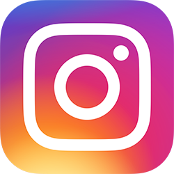 Instagram logo with a multicolored gradient background.