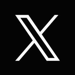 A stylized white letter 'X' on a black background.