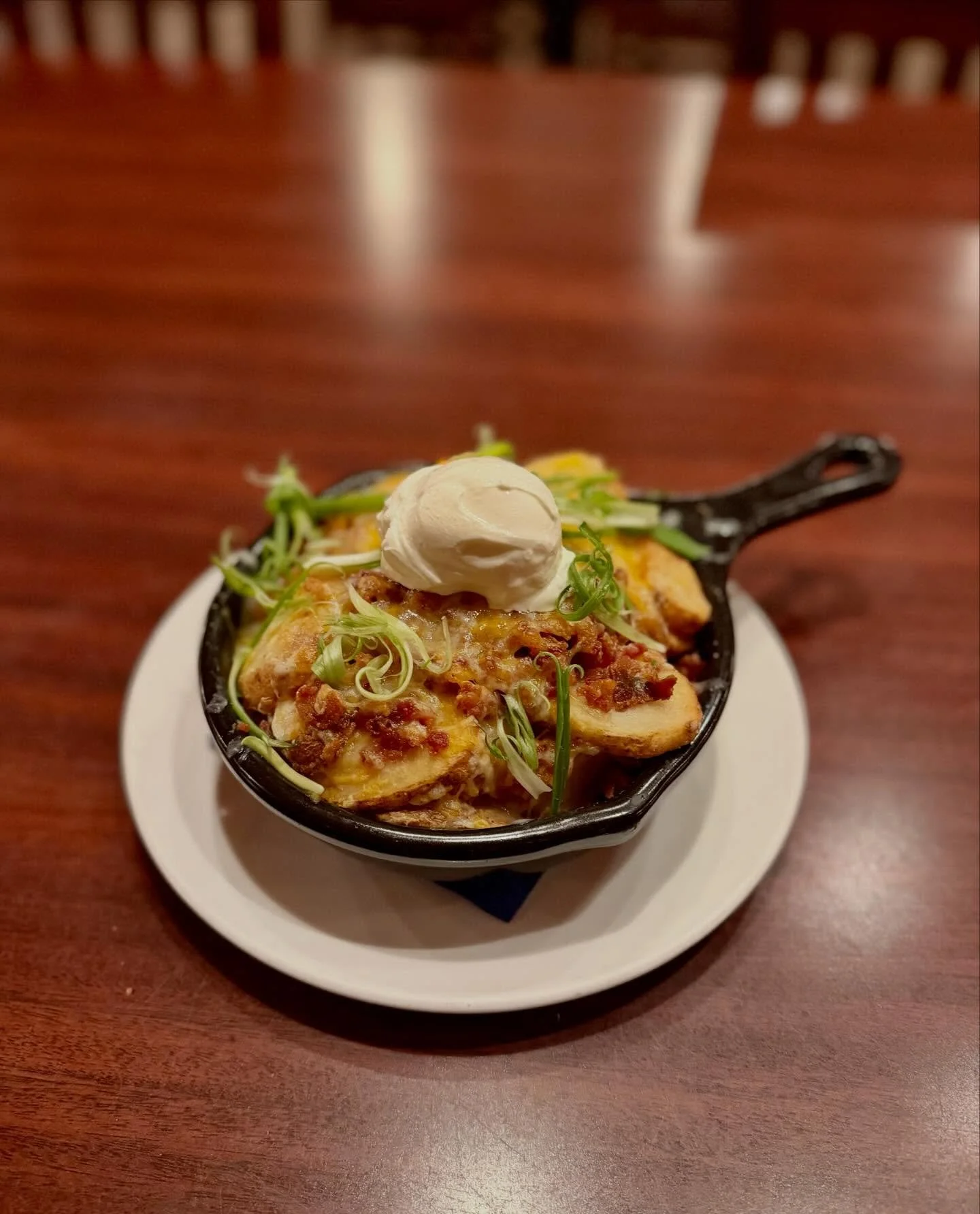 Have you tried our &ldquo;Irish Nachos&rdquo;? 

Crispy sliced potatoes piled high with melted cheddar jack, bacon, scallions, and finished with a cool dollop of sour cream

These aren&rsquo;t your average nachos&hellip;

Grab a skillet, grab a drink
