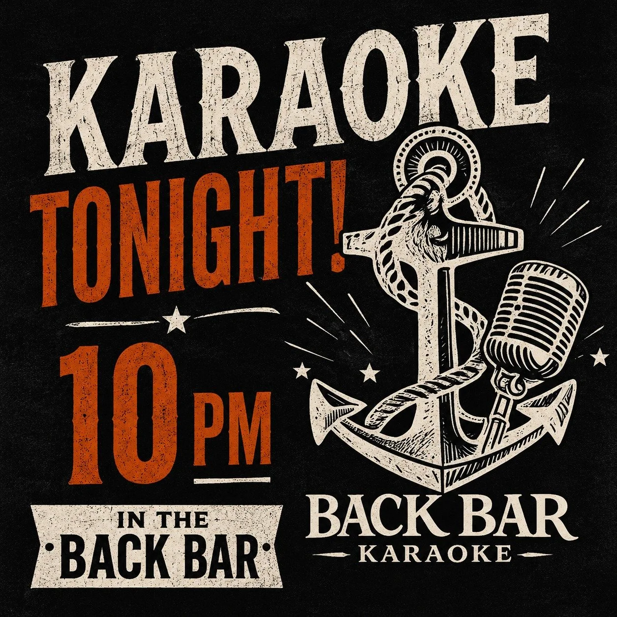 BACK BAR KARAOKE TONIGHT 🎤

The mic is on and the Back Bar is ready 🍻
Join us tonight at 10PM for karaoke, late-night drinks, and good vibes all night long.
Grab your crew, pick your song, and come take the stage 

📍 The Wharf Back Bar
🕙 Tonight 