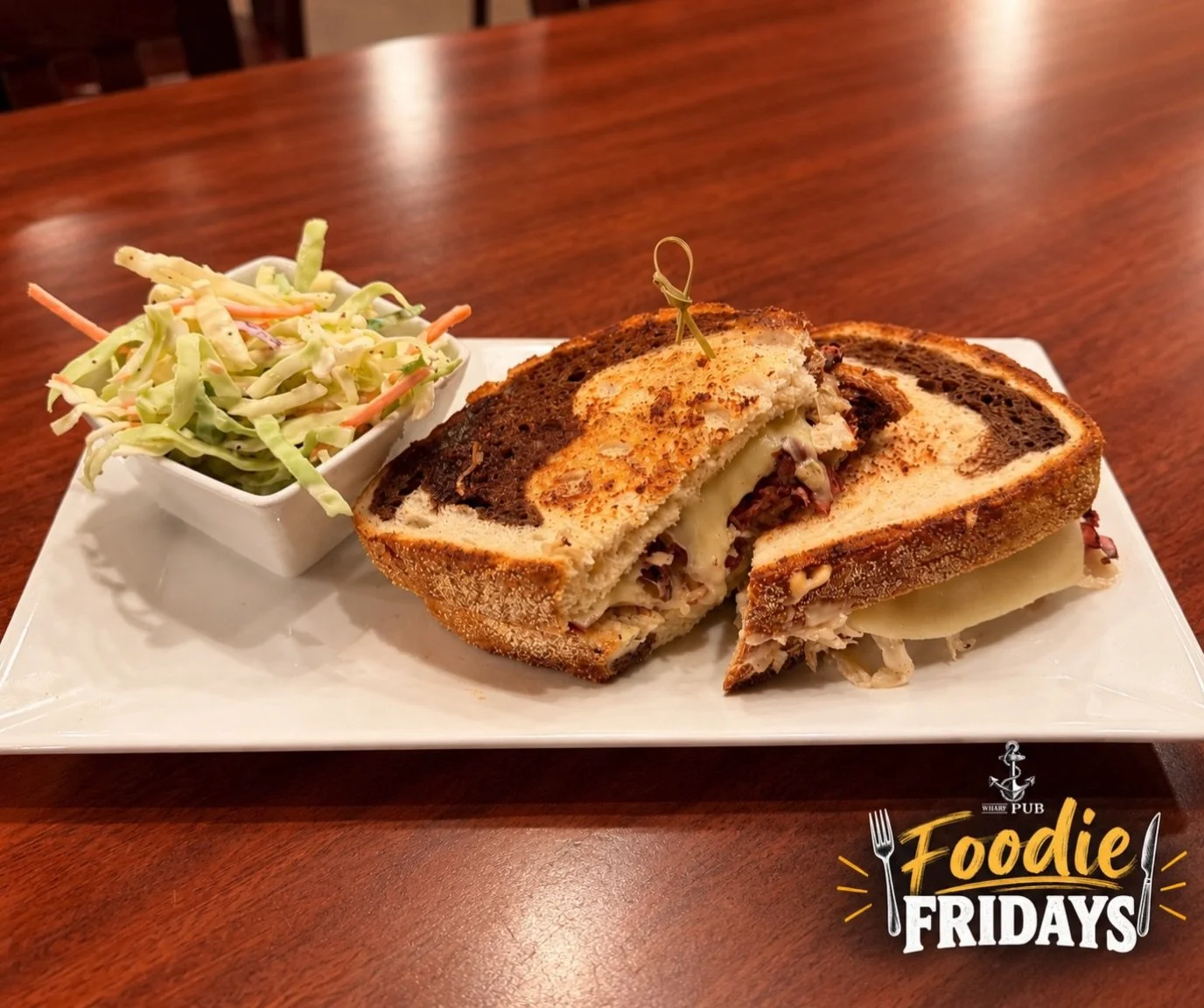 It&rsquo;s Foodie Friday! 🥪⚓️

Good food, great company, and your favorite Wharf Pub classics. Join us this Friday and treat yourself to the Wharf Reuben: Pastrami, Swiss, Russian Dressing, and Sauerkraut on Marble Rye, with your choice of French Fr