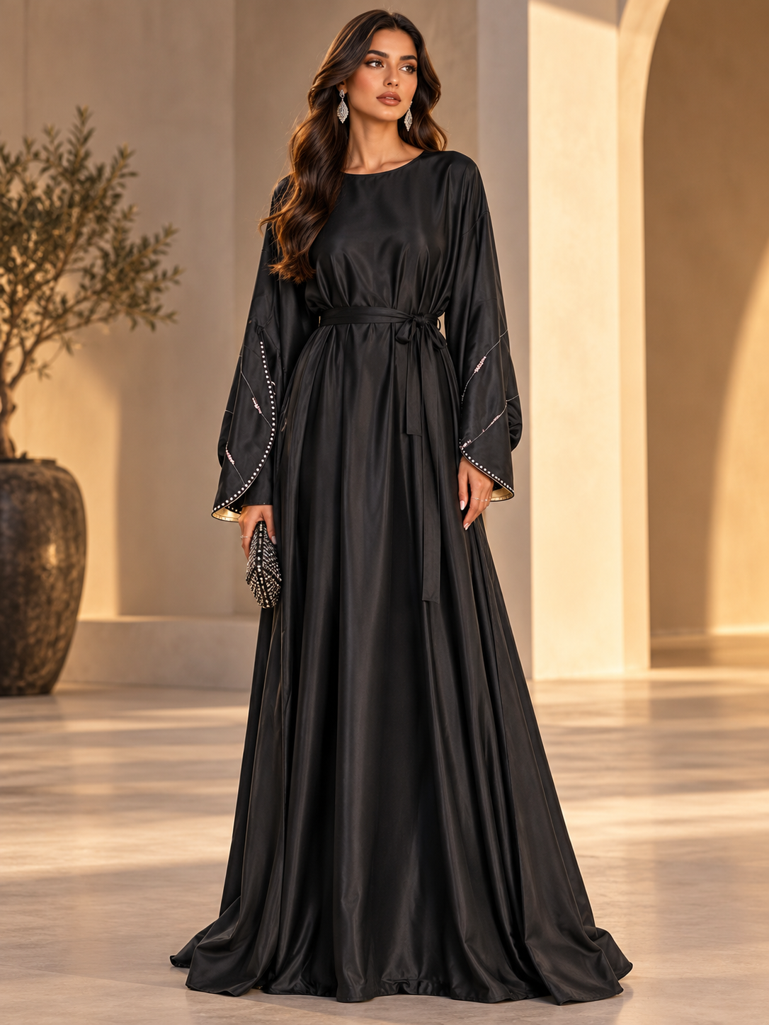 Black & Gold Kaftan Abaya | Rebirth & Beloved