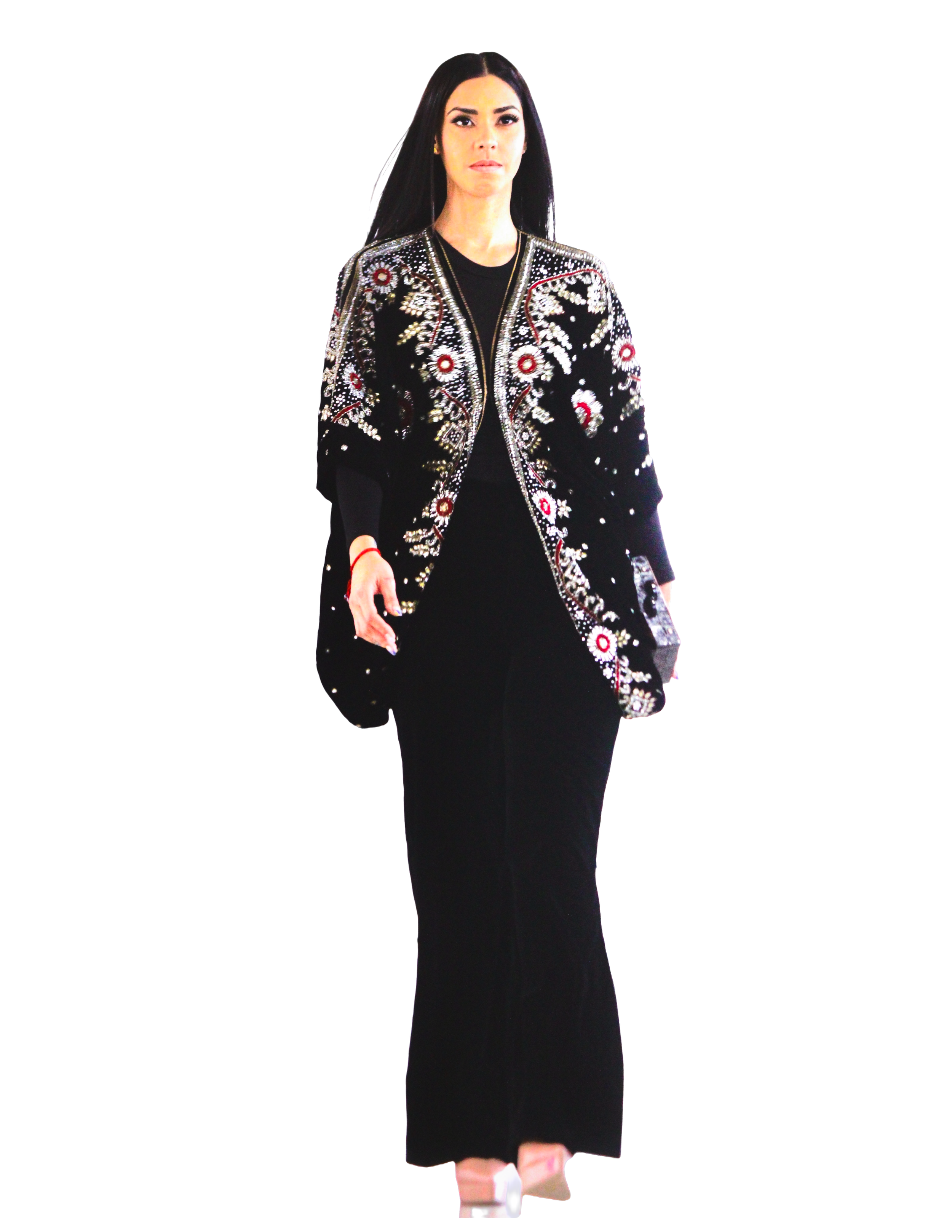 Mid-Length Modest Kaftan in Premium Velvet by Nora