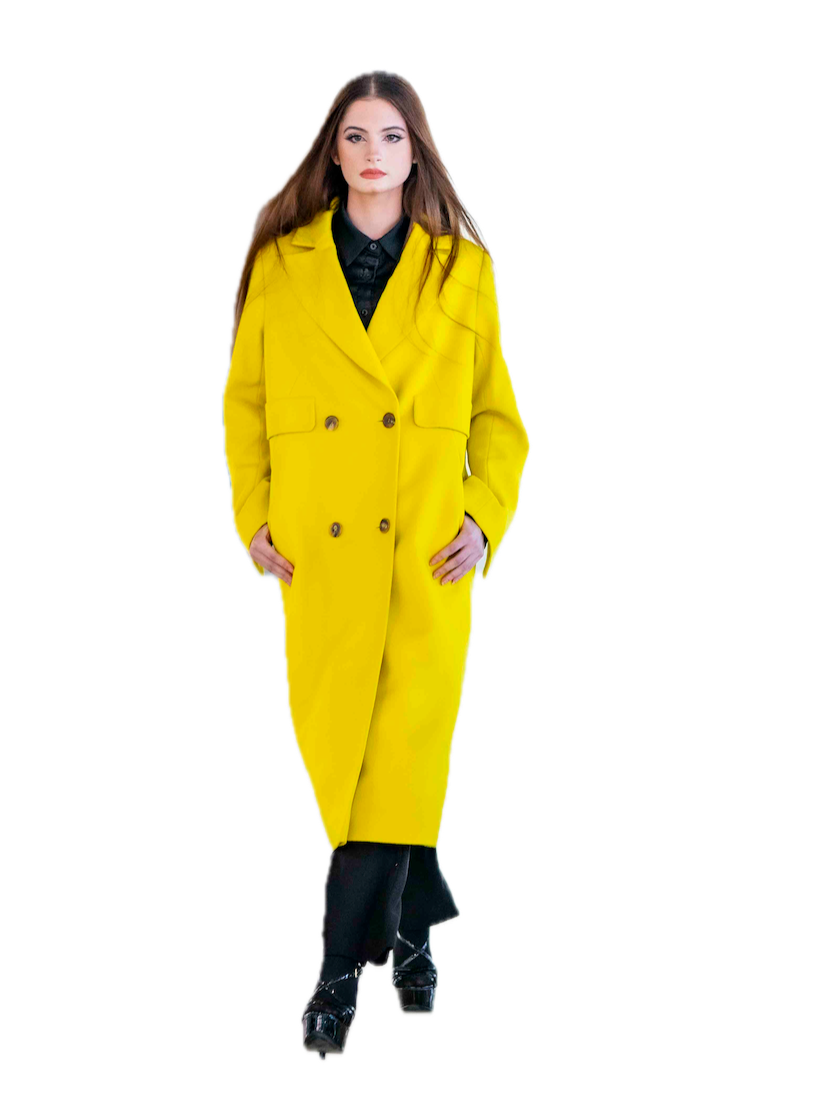 Yellow Long Coat By Victoria