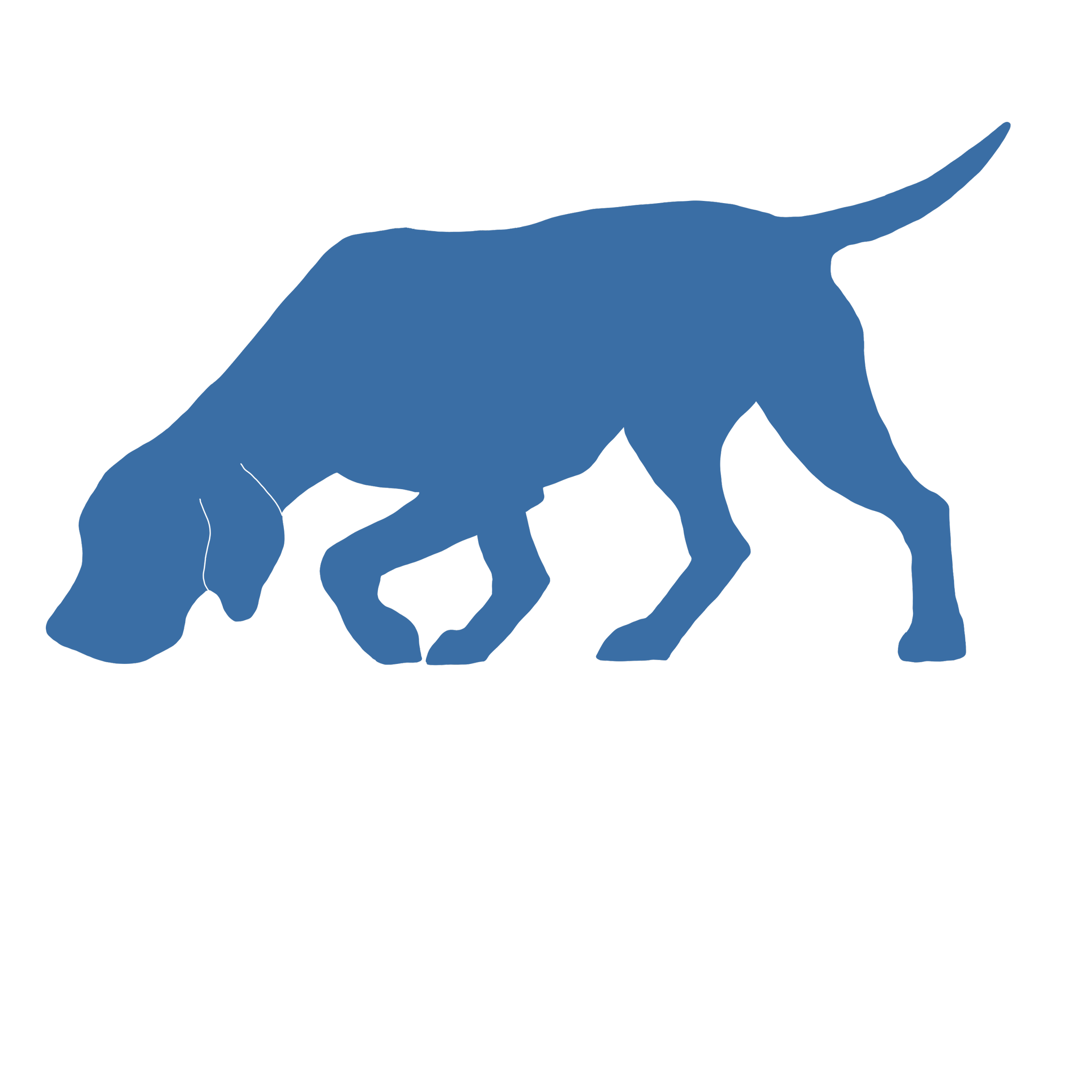 Blue silhouette of a triceratops dinosaur with the text 'Dinosaur' underneath.
