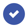 Blue circle with a black checkmark inside