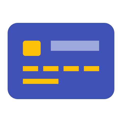 Blue and yellow credit card icon