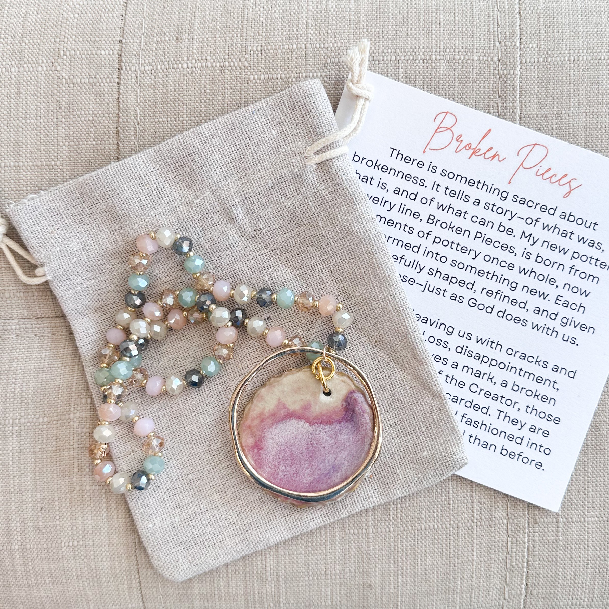 Broken Pieces Necklace Cross